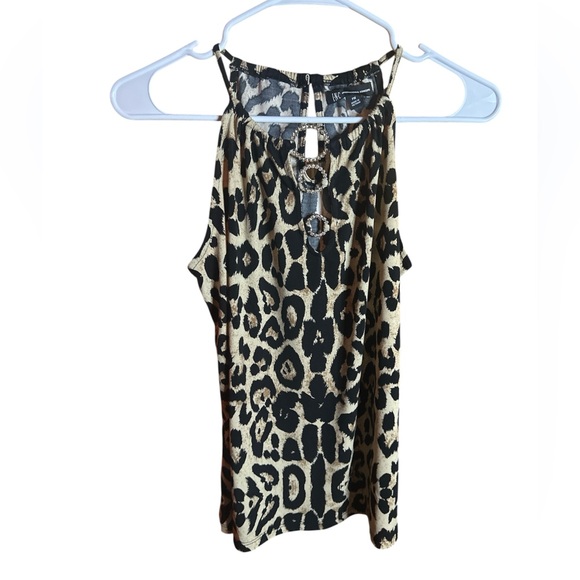 INC International Concept EUC Leopard Print Halter Top - Picture 2 of 5